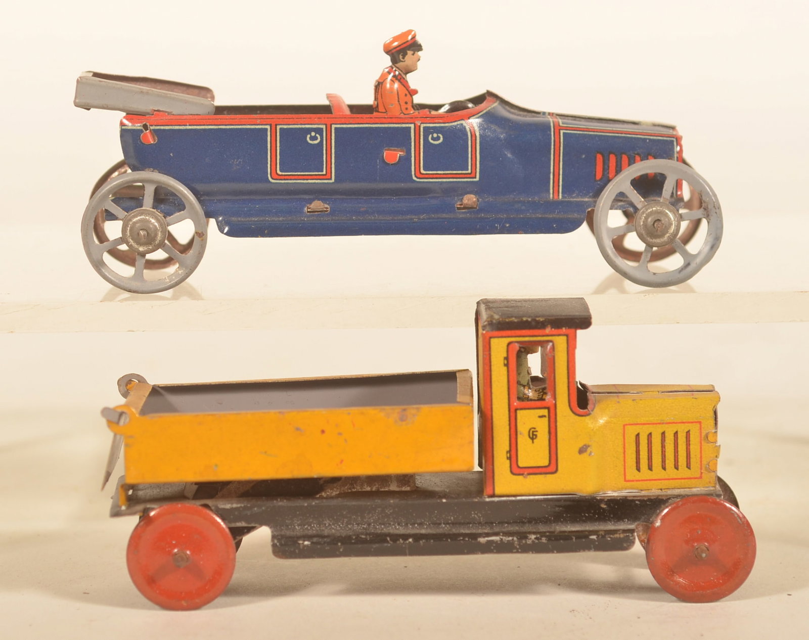 Antique Tin Penny Toy Touring Car & Pickup Truck (1 of 7)