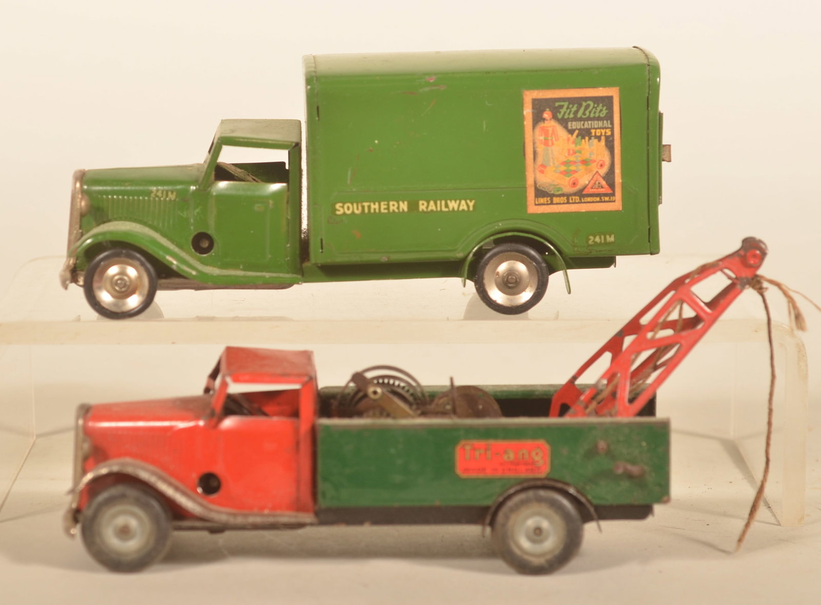 2 Excellent Tri-ang Key-Wind Toy Truck & Wrecker (1 of 6)