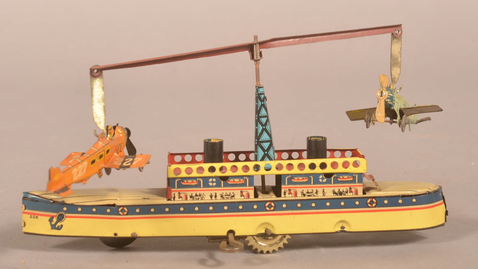 Tin Windup German Penny Toy Boat & Planes (1 of 5)