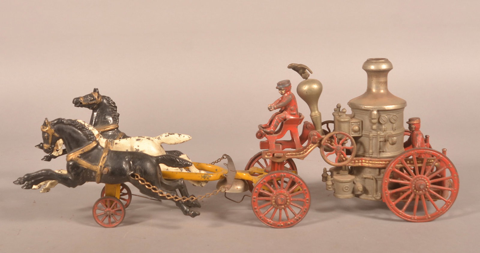 Impressive Large Cast Iron Fire Pumper & Eagle Toy (1 of 6)