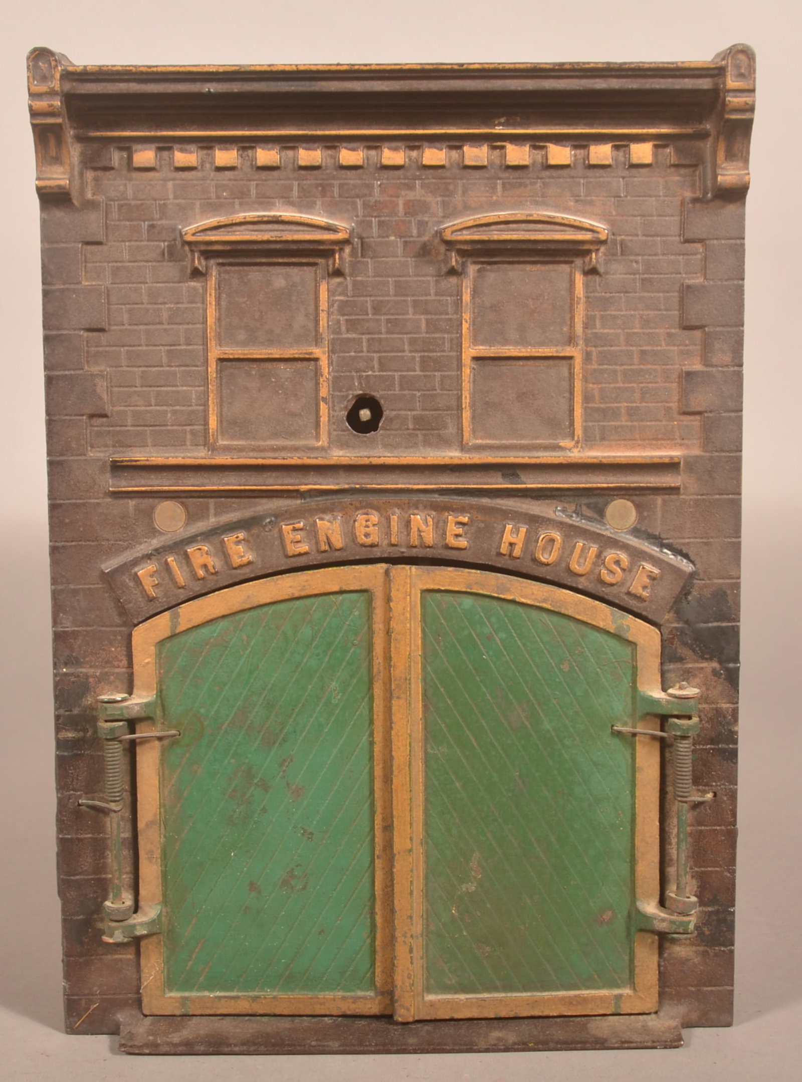 Antique Ives Clockwork Fire Engine House - 2