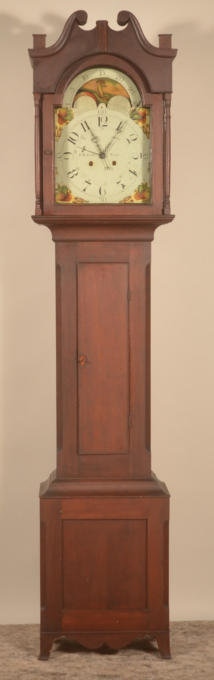 F.B. Cook York, PA 1833 Cherry Tall Case Clock (1 of 10)