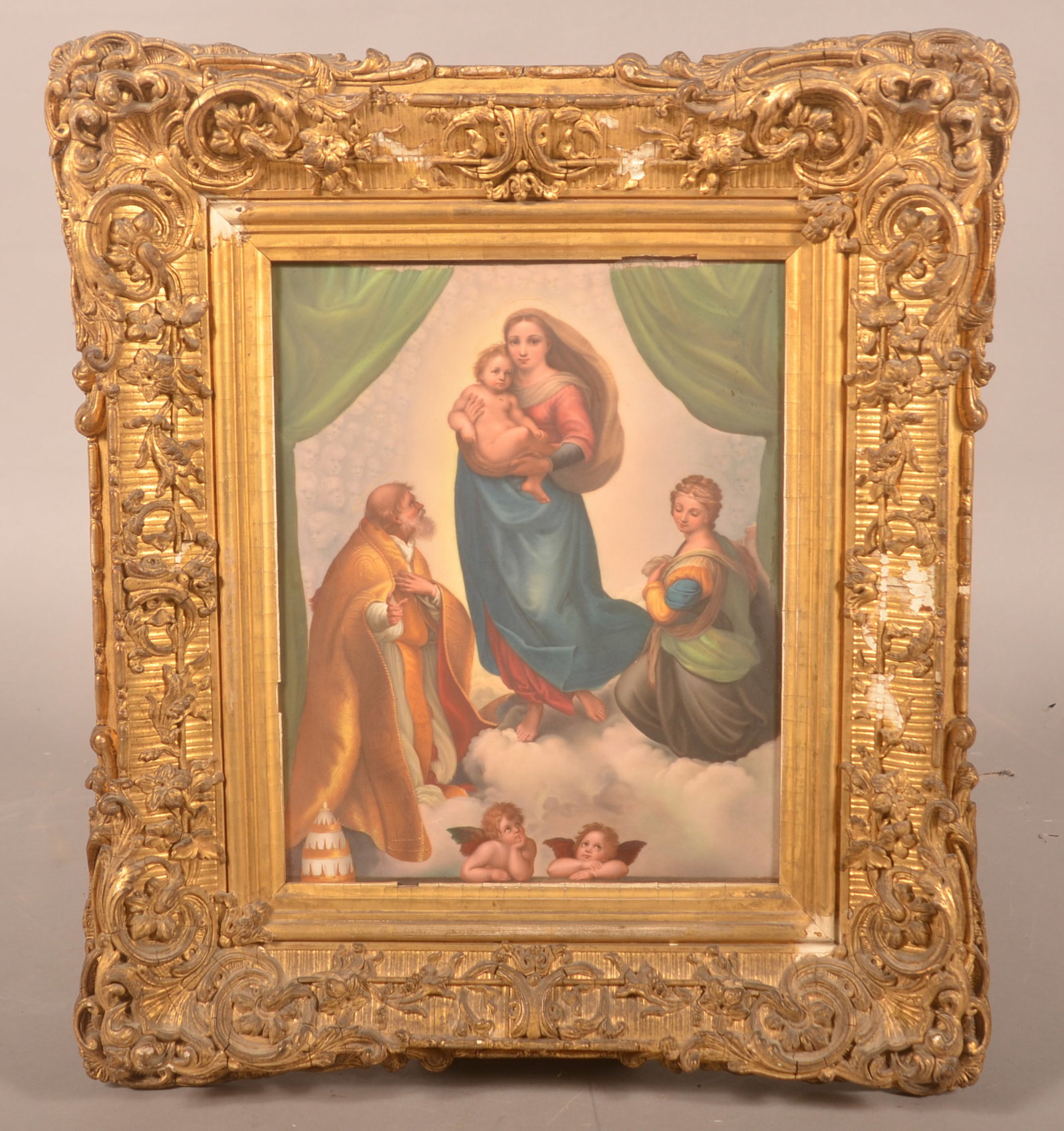 19th C. Porcelain Copy Raphael's Sistine Madonna (1 of 6)