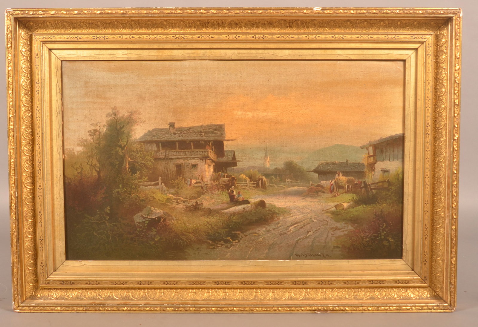 19th C. English Countryside Oil On Canvas Painting (1 of 6)