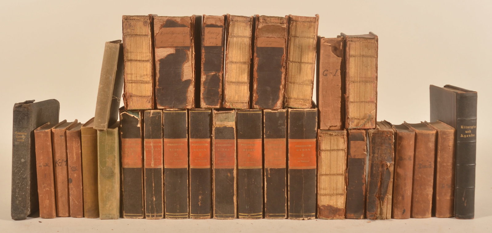 18th/19th C. German Bible Commentary Books: Collection of books, most 18th and 19th centuries with a few 20th century books as well. Commentaries by Johann Wagner and Speyer Protestant Bible Commentaries, a 1796 Leipzig Almanac plus others. 31