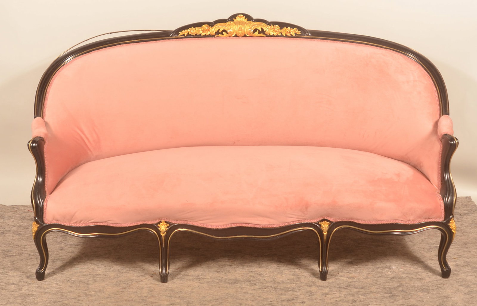 Neoclassical Crushed Velvet Ebonized Parlor Suite (1 of 10)