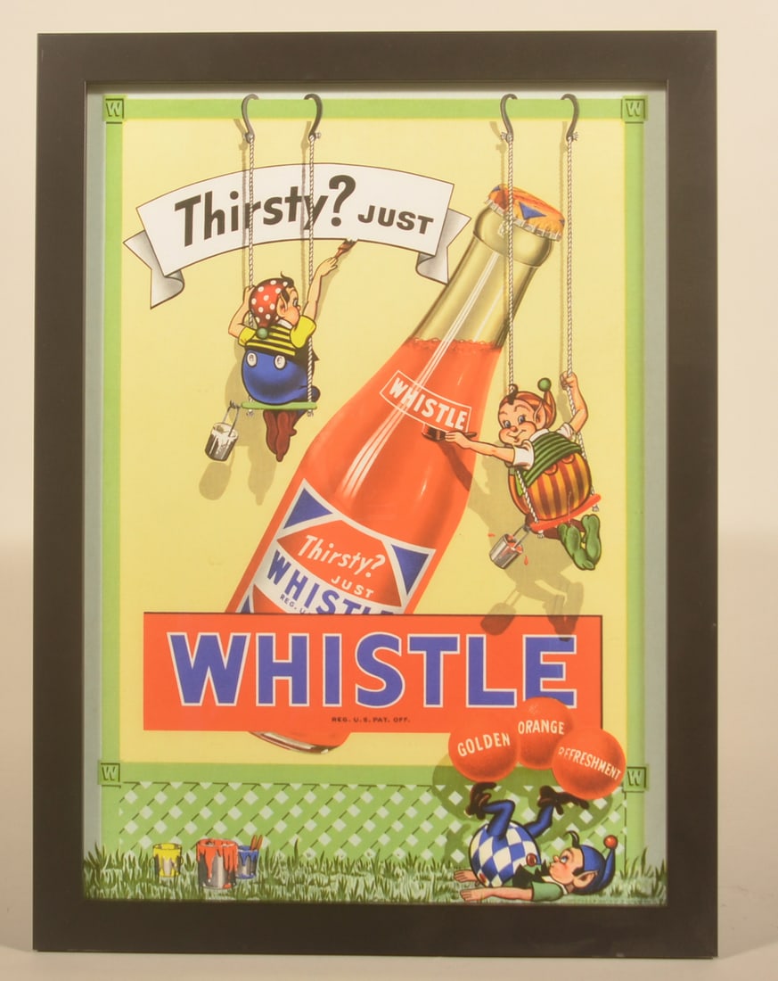 1948 Whistle Cardboard Soda Sign (1 of 4)