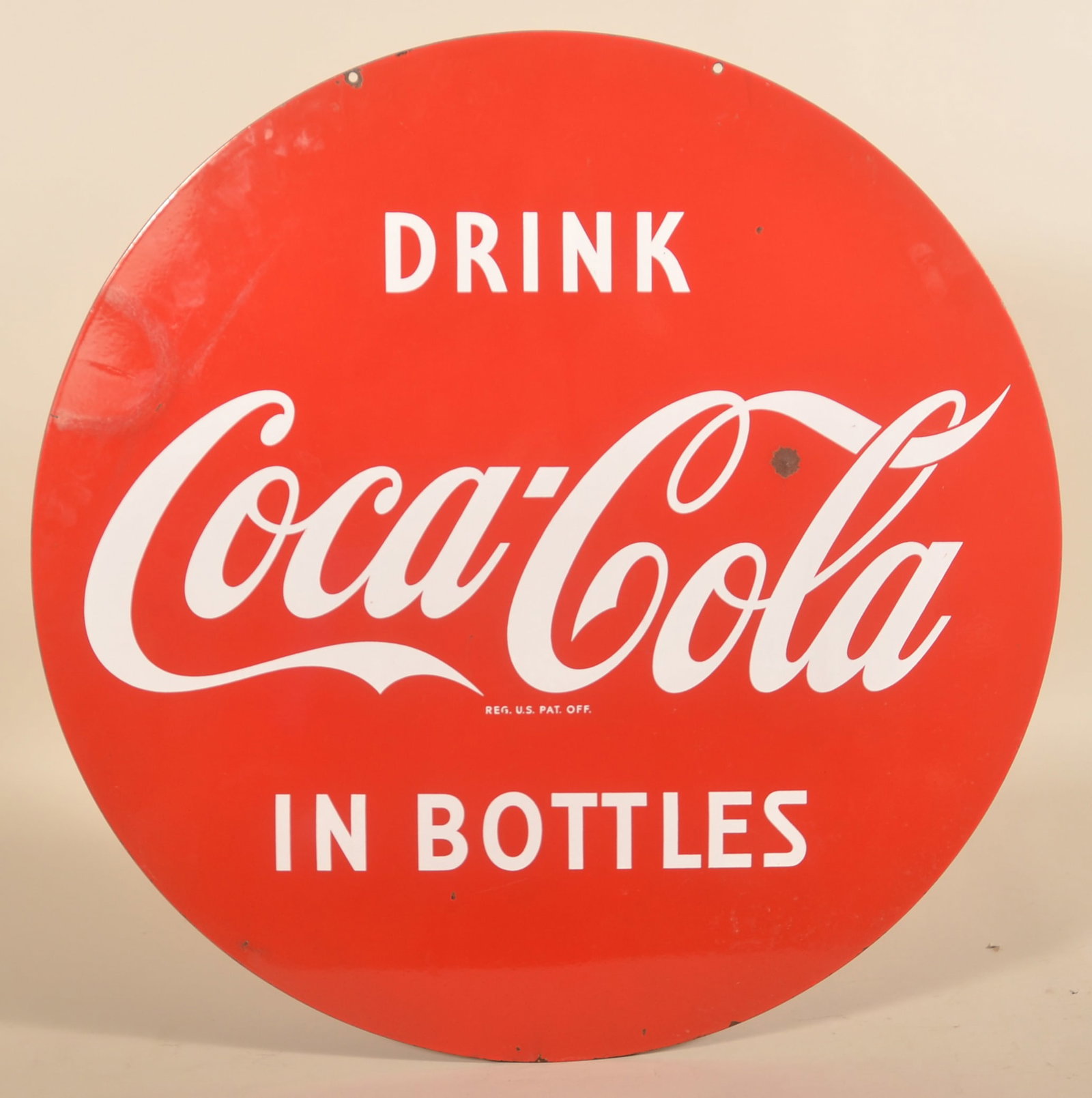 Double-Sided "Drink Coca-Cola In Bottles" Sign (1 of 5)