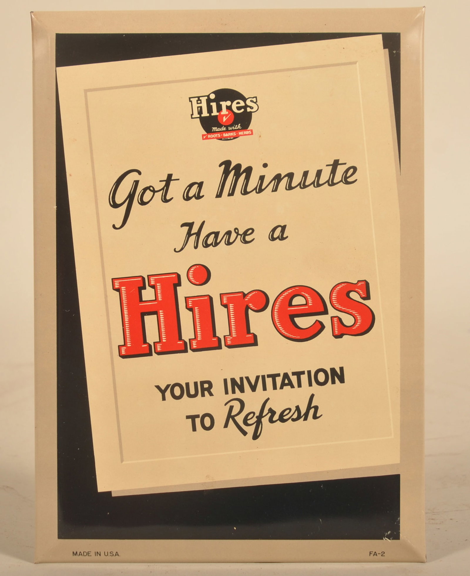 Tin-Over-Cardboard Hires Root Beer Sign (1 of 3)
