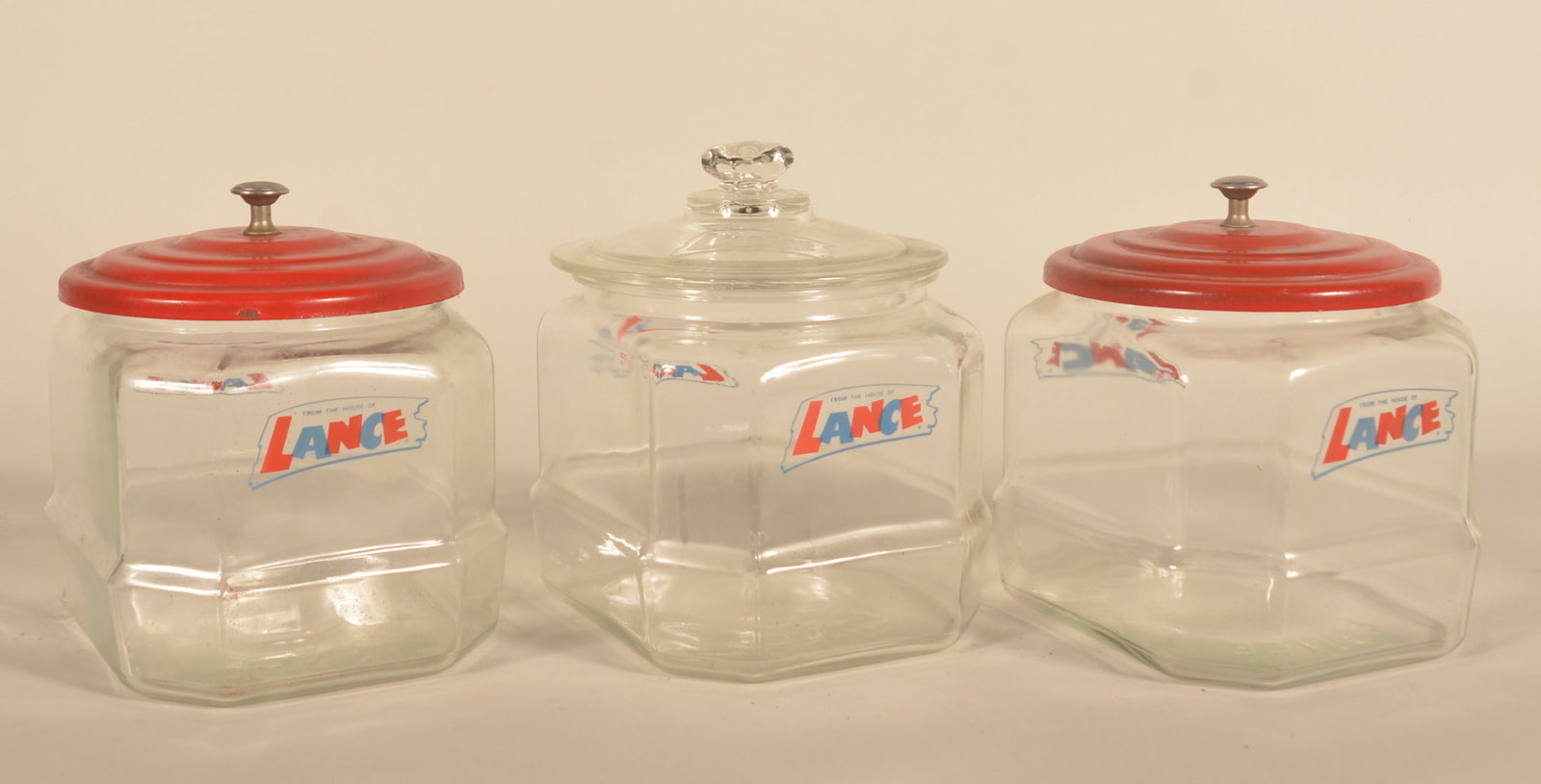 3 Small Angled Corner Lance Cracker Display Jars - 2