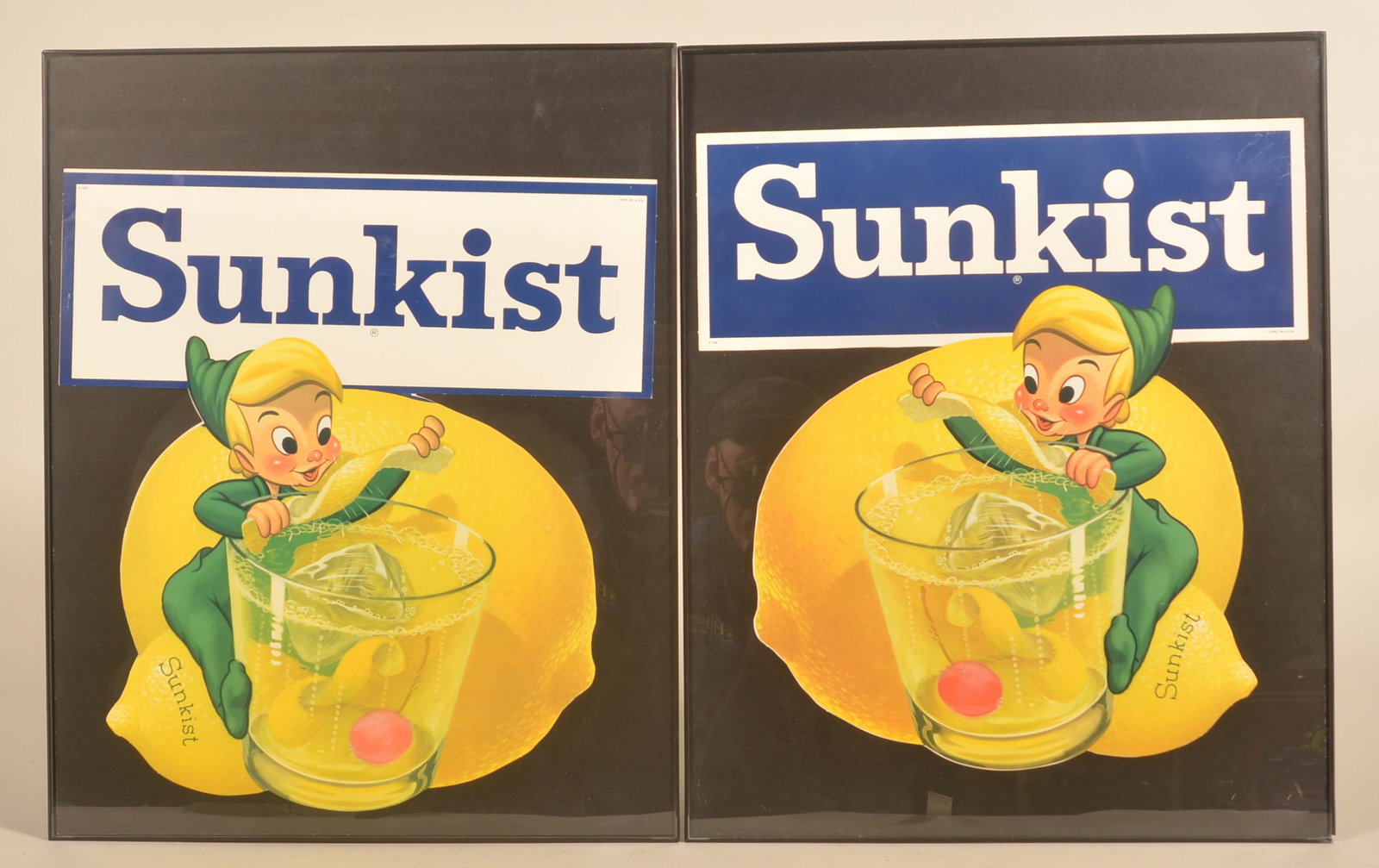 Pair Sunkist Vintage Advertising Paper Signs (1 of 3)
