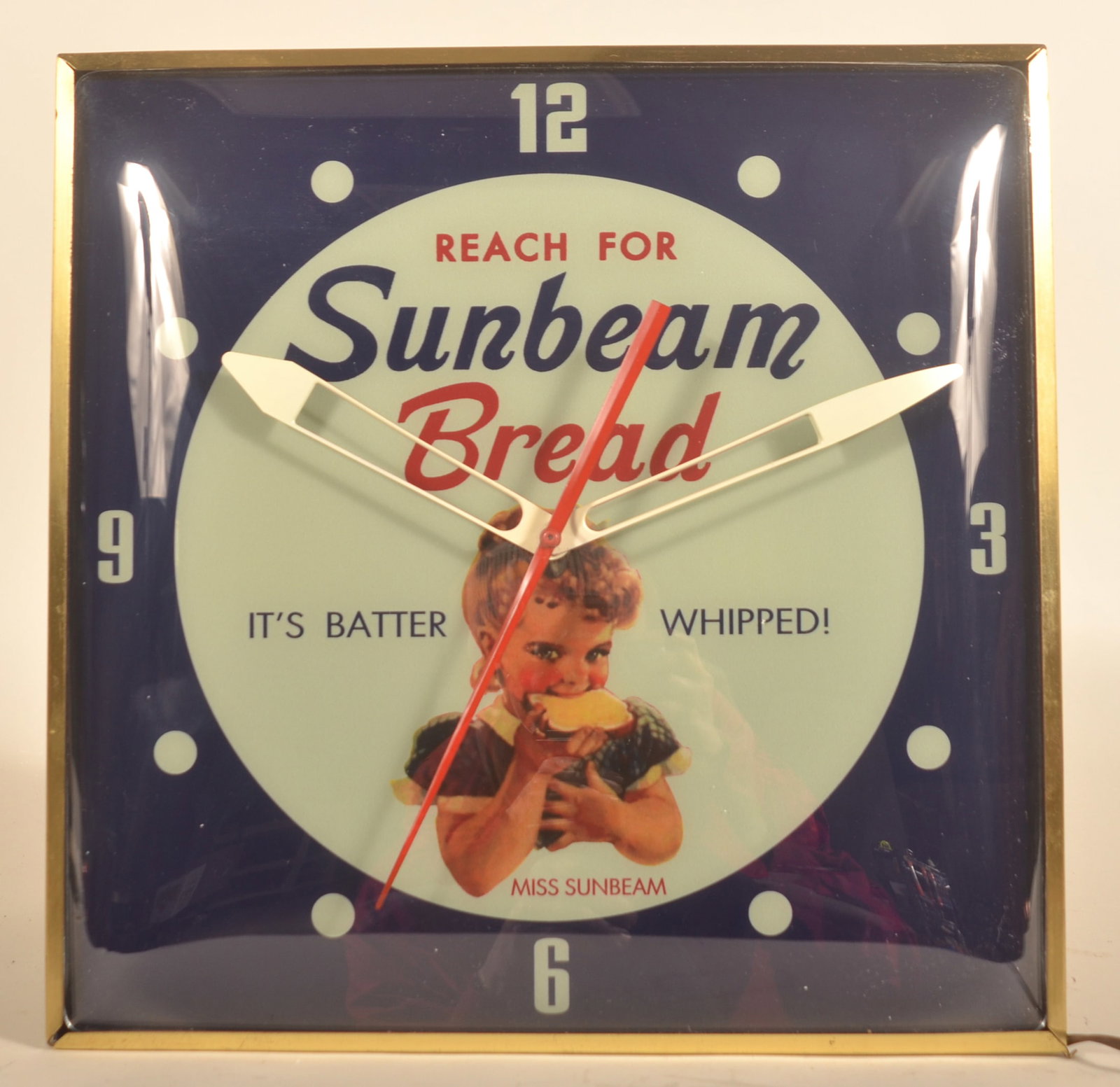 Reach For Sunbeam Bread Advertising Clock (1 of 5)