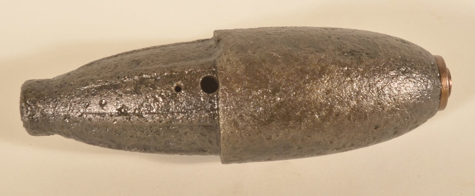 3" Schenkle Civil War Artillery Projectile: Common shell purchased by consignor from the Civil War dealer Army of Tennessee Relics, at the June 2013 Gettysburg show. Provenance: The collection of Craig and Cynthia Wertz. 3"D