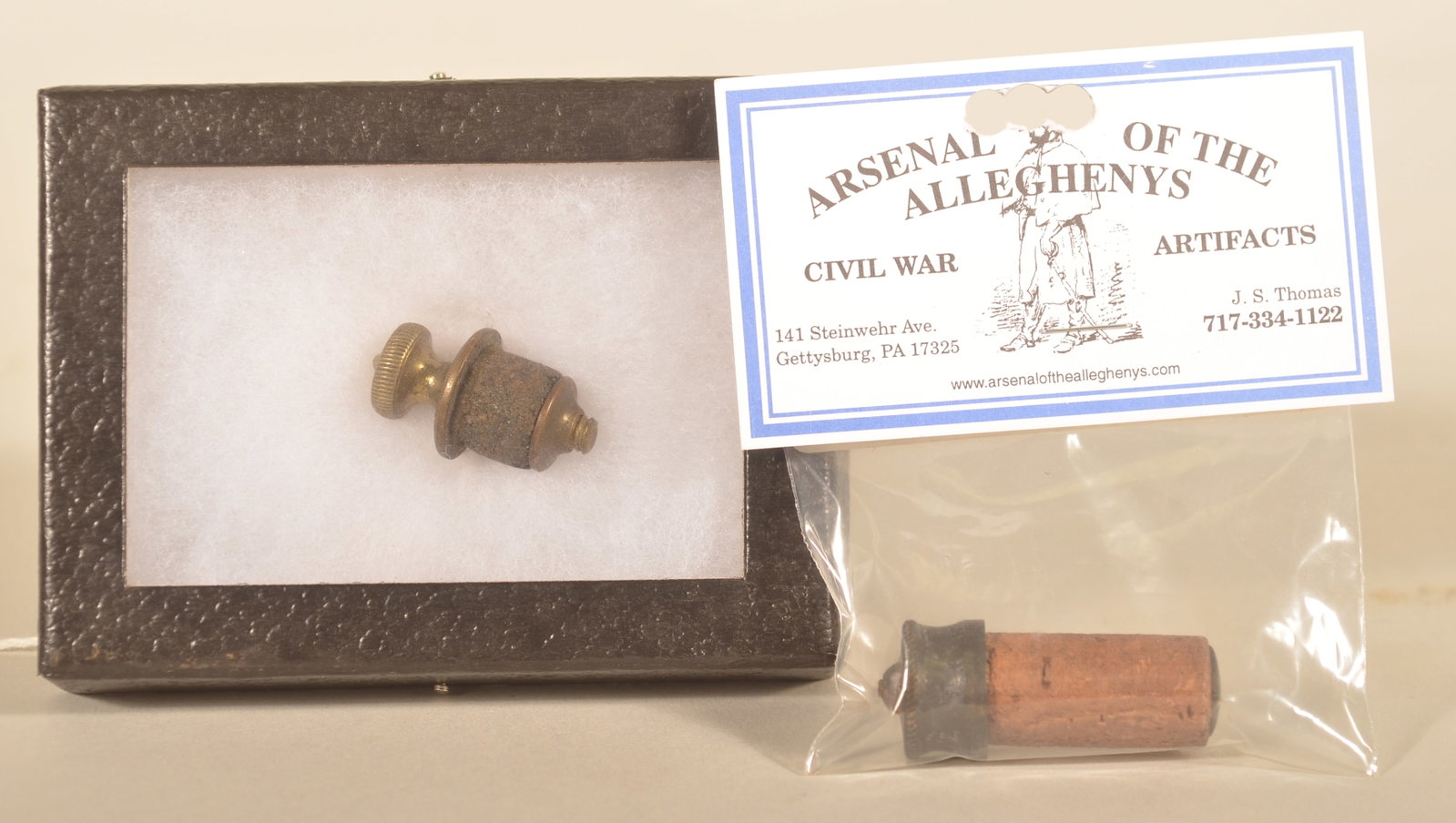 Civil War Enfield & 1863 Patent Wilmott Tompions: Wilmott marked with patent date of November 24 1863. Provenance: The collection of Craig and Cynthia Wertz. Enfield, 1 3/4"L