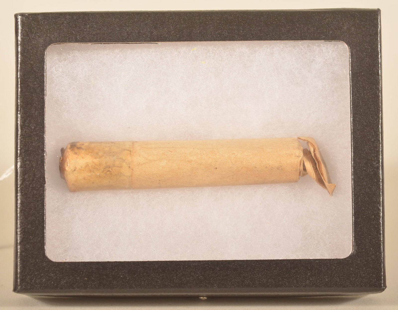 Original Civil War .577 Enfield Cartridge: Unused cartridge imported by both sides during the war. Purchased from the collection of Dean Thomas. Provenance: The collection of Craig and Cynthia Wertz. 3"L