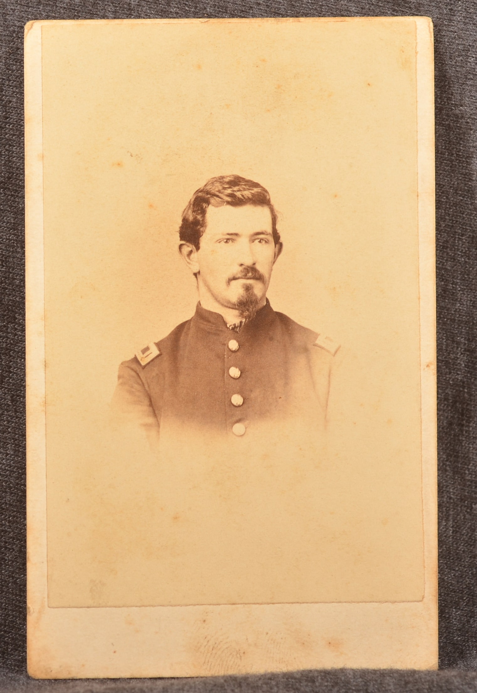 Civil War 150th Pennsylvania Bucktail CDV: Pencil signed CDV "Al Rorer" (1842-1913) taken by Wenderoth & Taylor, Philadelphia Pa. 3 cent revenue stamp. Bust view image. Enlisted 8/19/1862 into Company B, 150th Pa. Bucktails as a Sgt. Promoted 