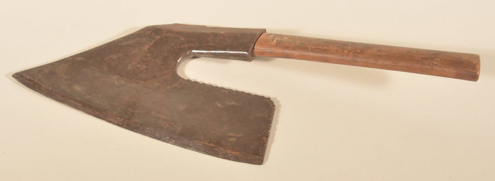 Unsigned Pennsylvania Goosewing Axe: Early-19th-century goosewing axe with very nice file work. 22"L