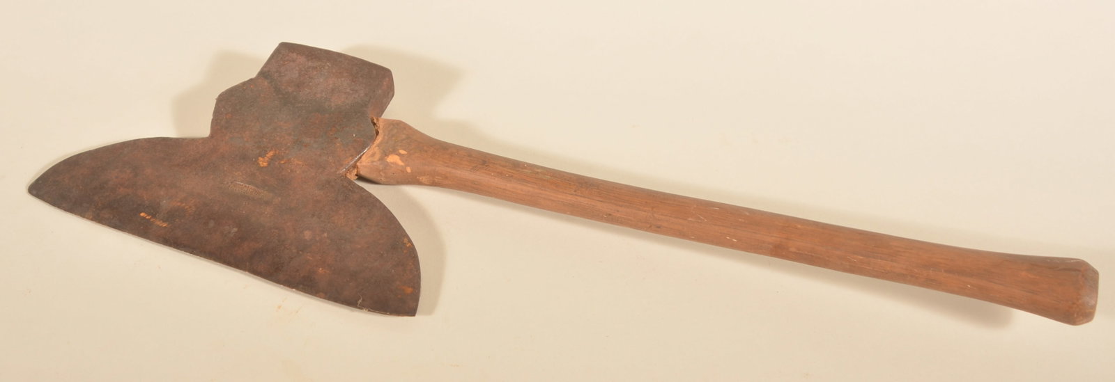 Signed W. Addams Pennsylvania Broad Axe: Stamped W. Addams. Early 19th-century broad axe from a blacksmith working on the Lancaster/Berks County line. We sold a goosewing axe signed by this blacksmith in our April, 2025 sale. 27"L