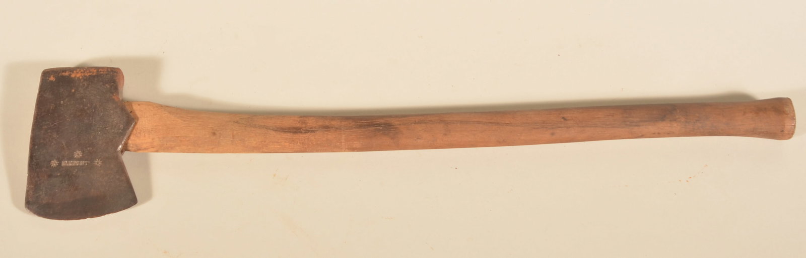 Berks County, PA Signed D. Lichty Felling Axe: Mid-19th century axe stamped D. Lichty with three rosettes around the name. 30"L
