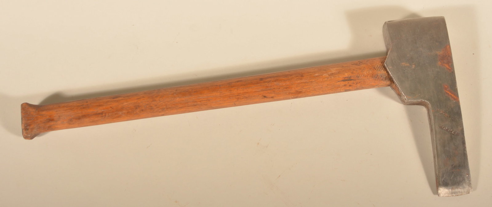 Great V. Hofman Signed Post Hole Axe: Lancaster County blacksmith working in the borough. Blade double stamped. 22 1/2"L