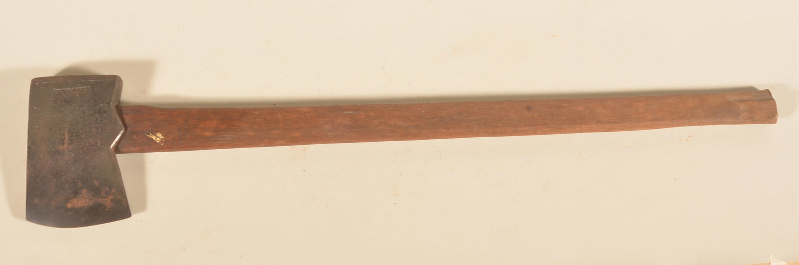 E.H. Weidman Signed Pennsylvania Felling Axe: Unknown blacksmith possibly working around Lancaster County as this was consigned from an old, local collection. Clear strike on axe head. Late 19th century. 30 3/8"L