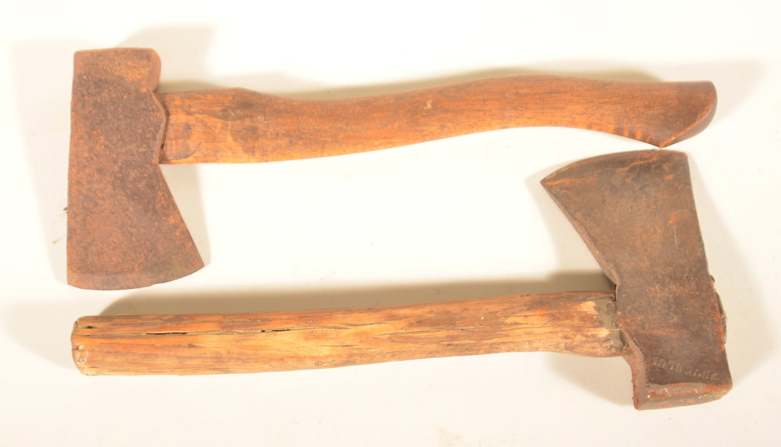 Pair of Signed "True Blue" Hatchets: Nice pair in as-found condition. 14"L