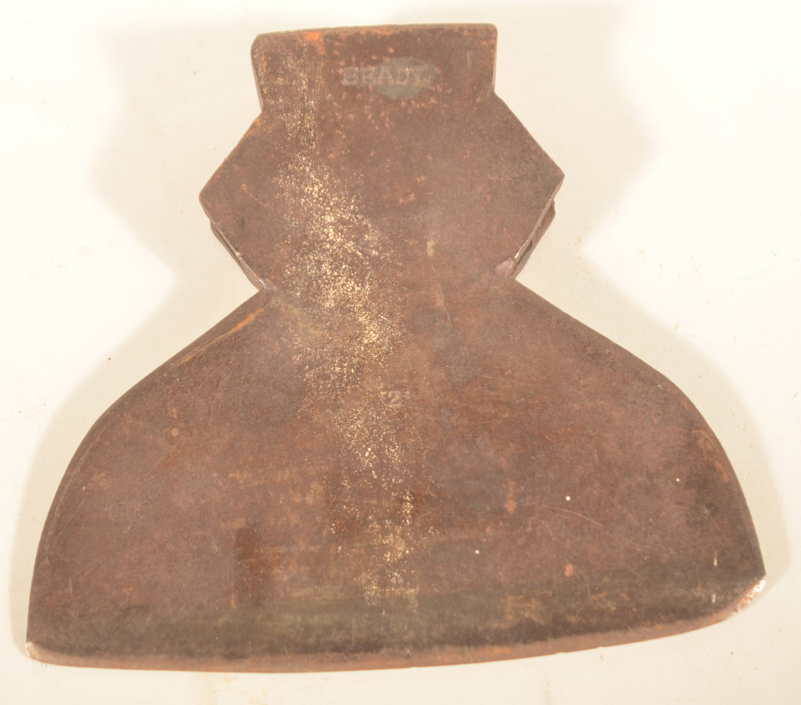 Signed "Brady" Lancaster County, PA Broad Axe: Axe head only. Stamped "Brady" and the number "2". Late 19th century. 8 1/2"L
