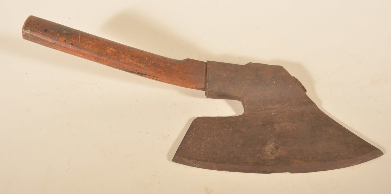 Signed German Goosewing Axe: Very nice axe stamped with a rosette and the name which appears to be "L Sombyan" with another word underneath. 19th century. 22"L