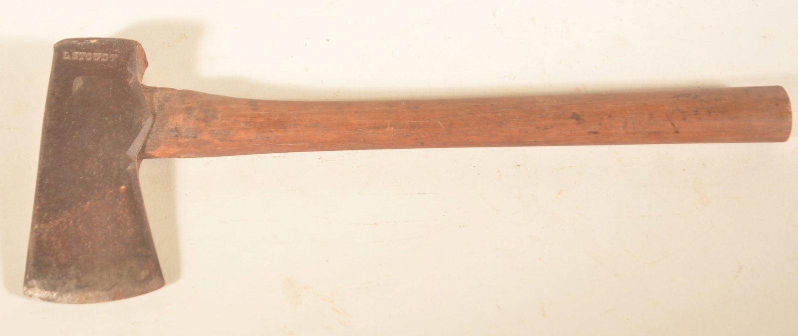 Stamped L. Stoudt Berks County Hatchet: Nice hatchet with difficult to find Stoudt mark from Berks County, Pa. 14 3/4"L
