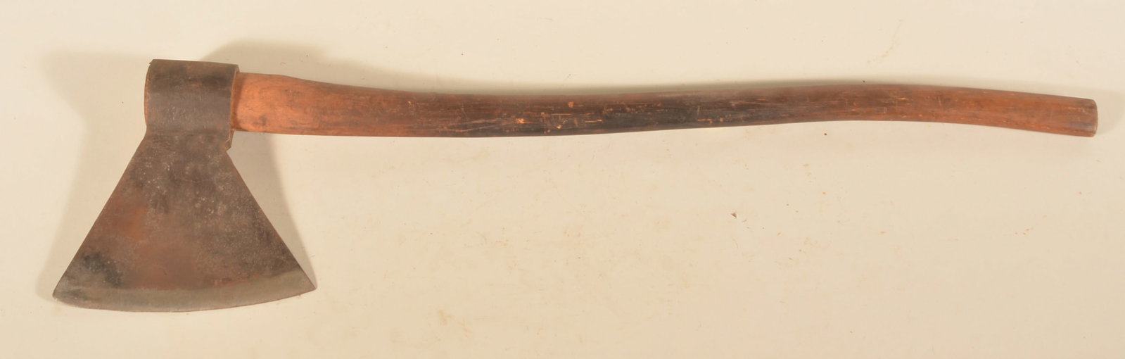 19th C. Large Blacksmith-Made Poll Axe: Medieval appearance. Unsigned, original handle. 35"L