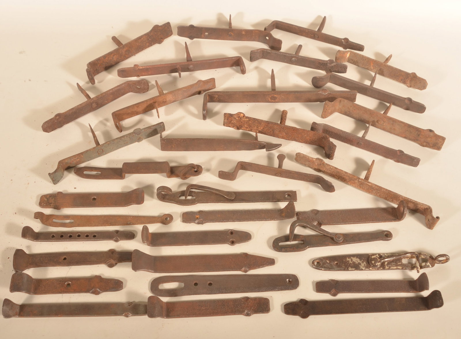Group of 35 Iron Slide Bolts & Hasps (1 of 1)