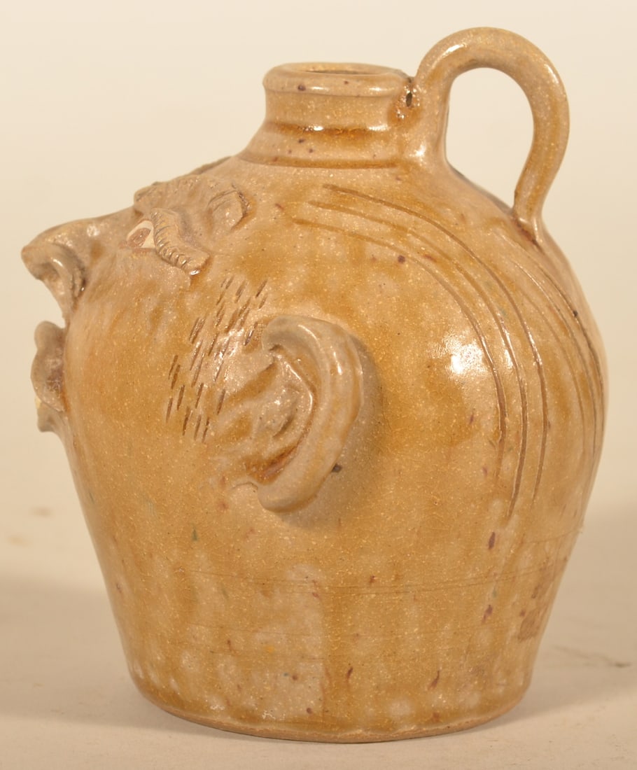 Small Signed John Brock Face Jug - 3