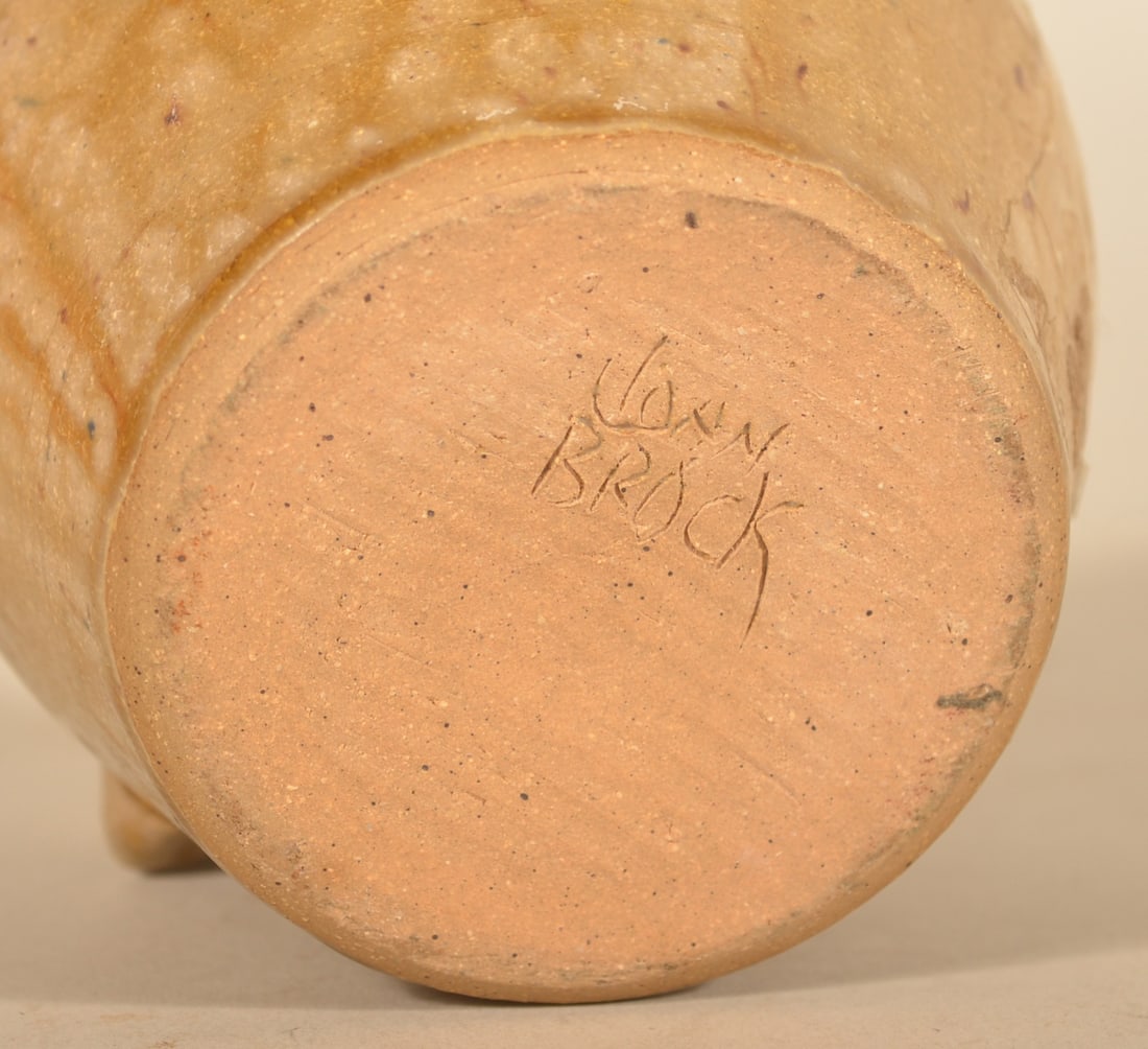 Small Signed John Brock Face Jug - 4