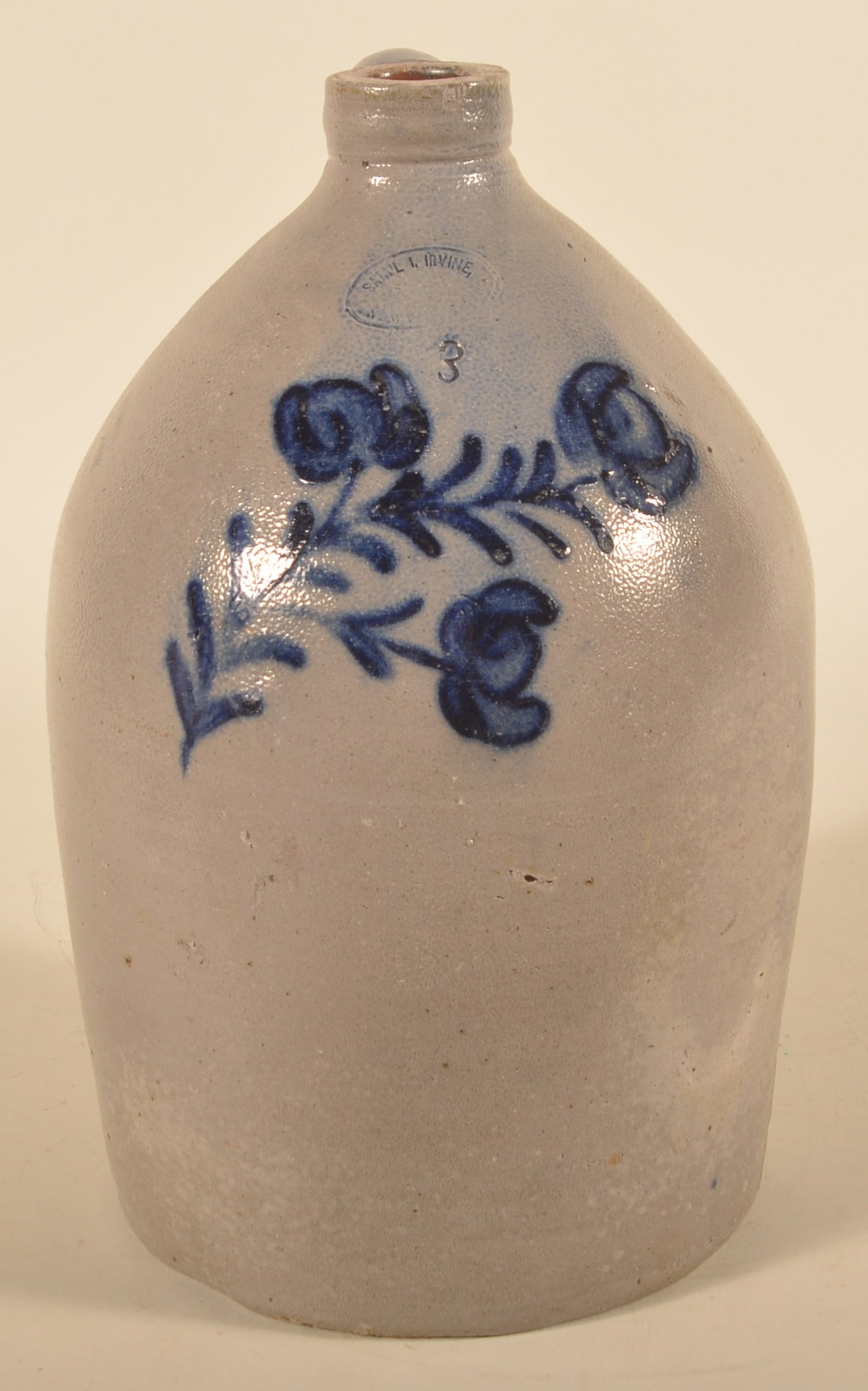 Samuel Irvine, Newville, PA Stoneware Jug (1 of 5)
