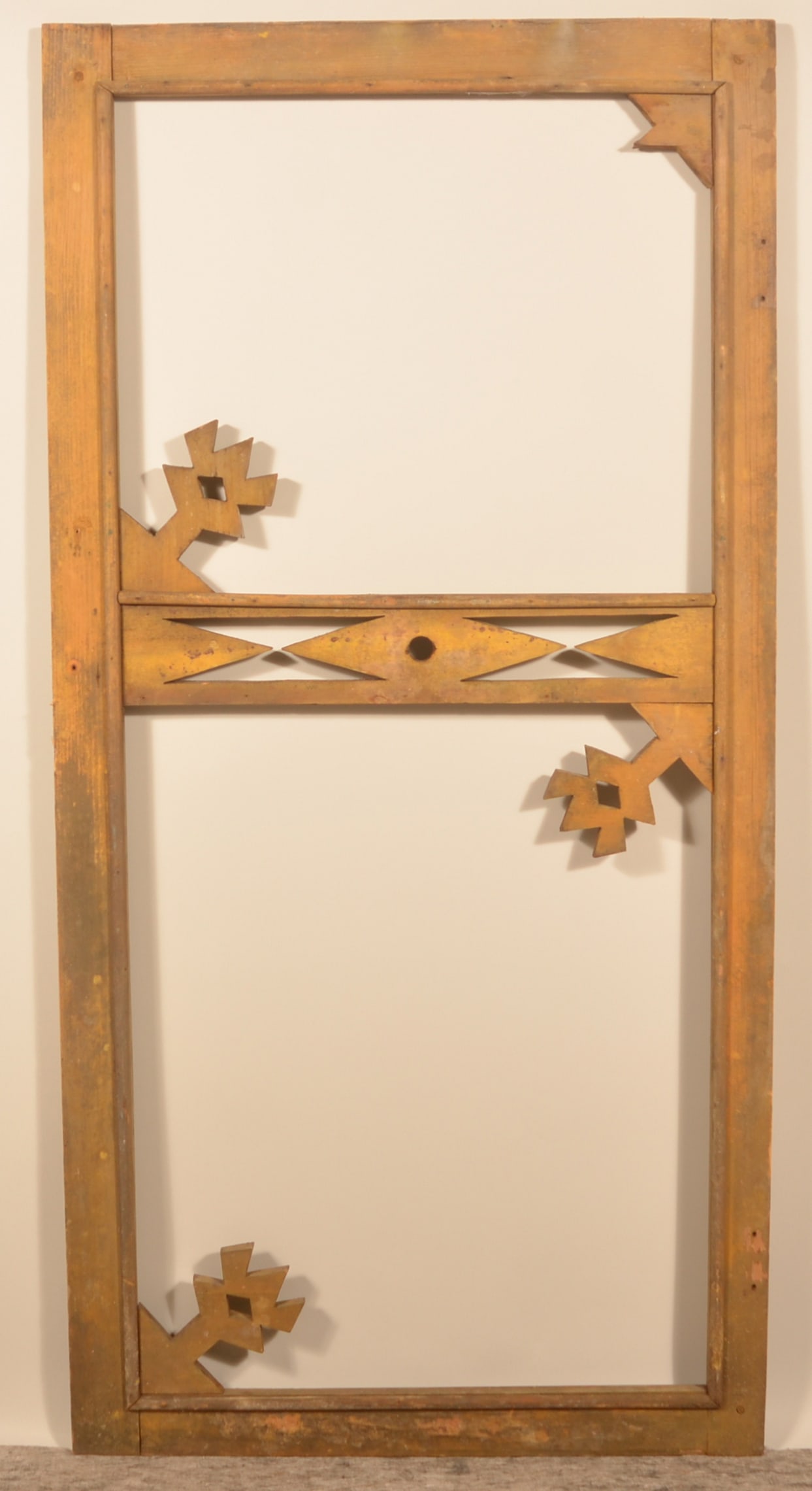 Folky Architectural Painted Wood Screen Door (1 of 6)
