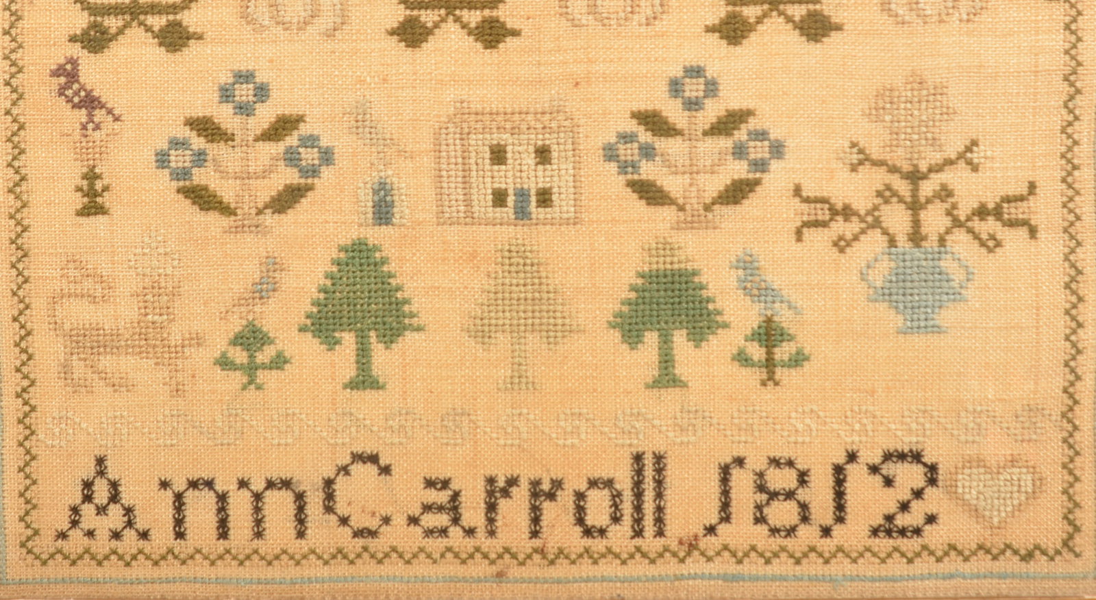 Framed Ann Carroll 1812 Needlework Sampler - 3