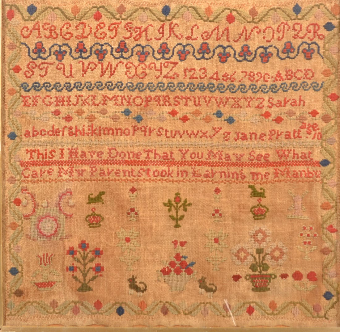 Antique Signed Jane Pratt 19th C. Sampler - 2