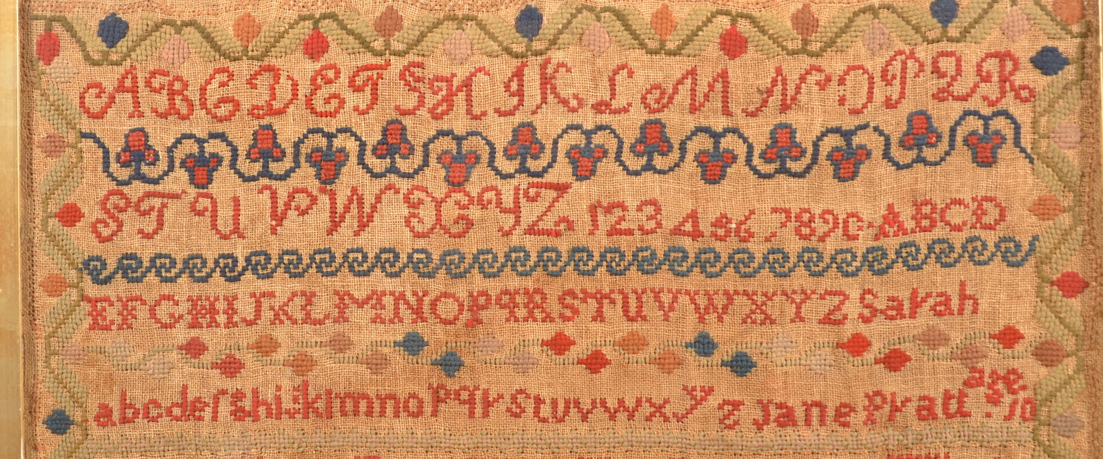 Antique Signed Jane Pratt 19th C. Sampler - 3