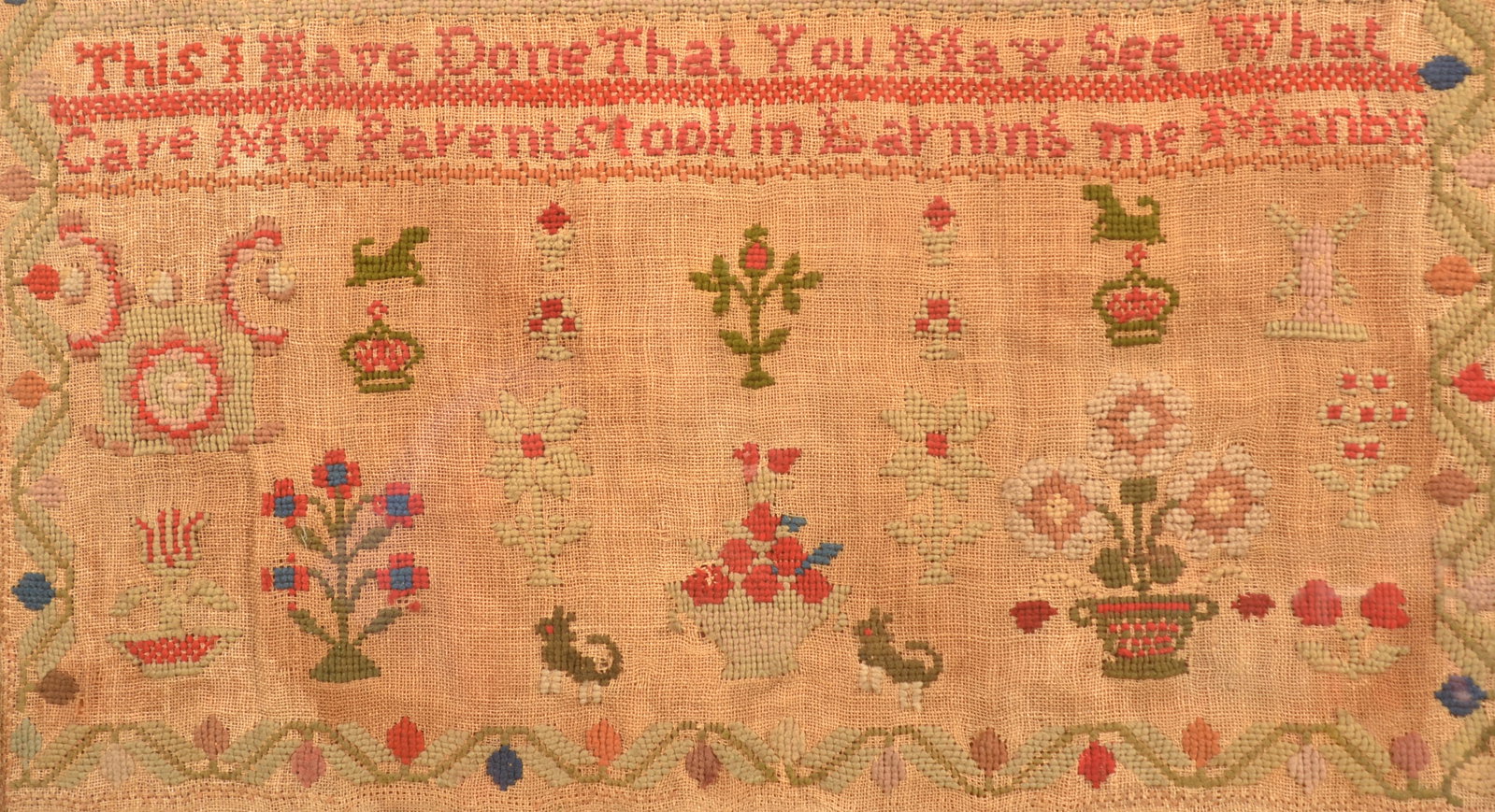 Antique Signed Jane Pratt 19th C. Sampler - 4