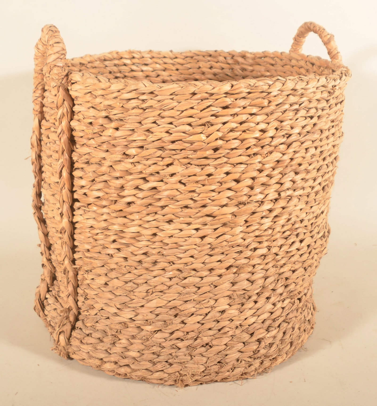 Large Corn Husk Laundry Basket: Oversized basket with attached handles. 21 1/2"H x 21"D
