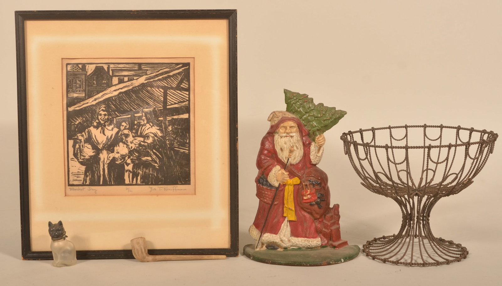 Antique Wire Compote & Assorted Primitives (1 of 1)