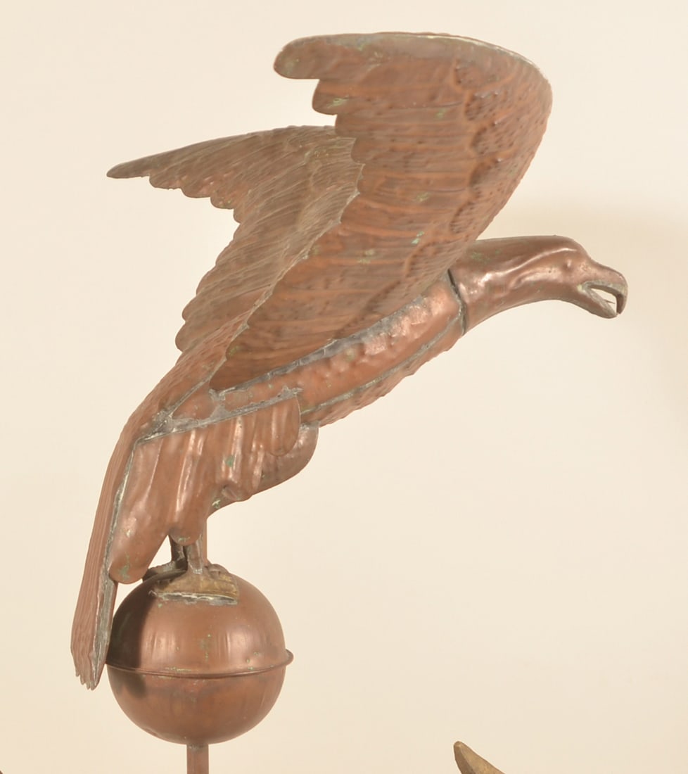 Antique Full-Bodied Copper Eagle Weathervane - 3