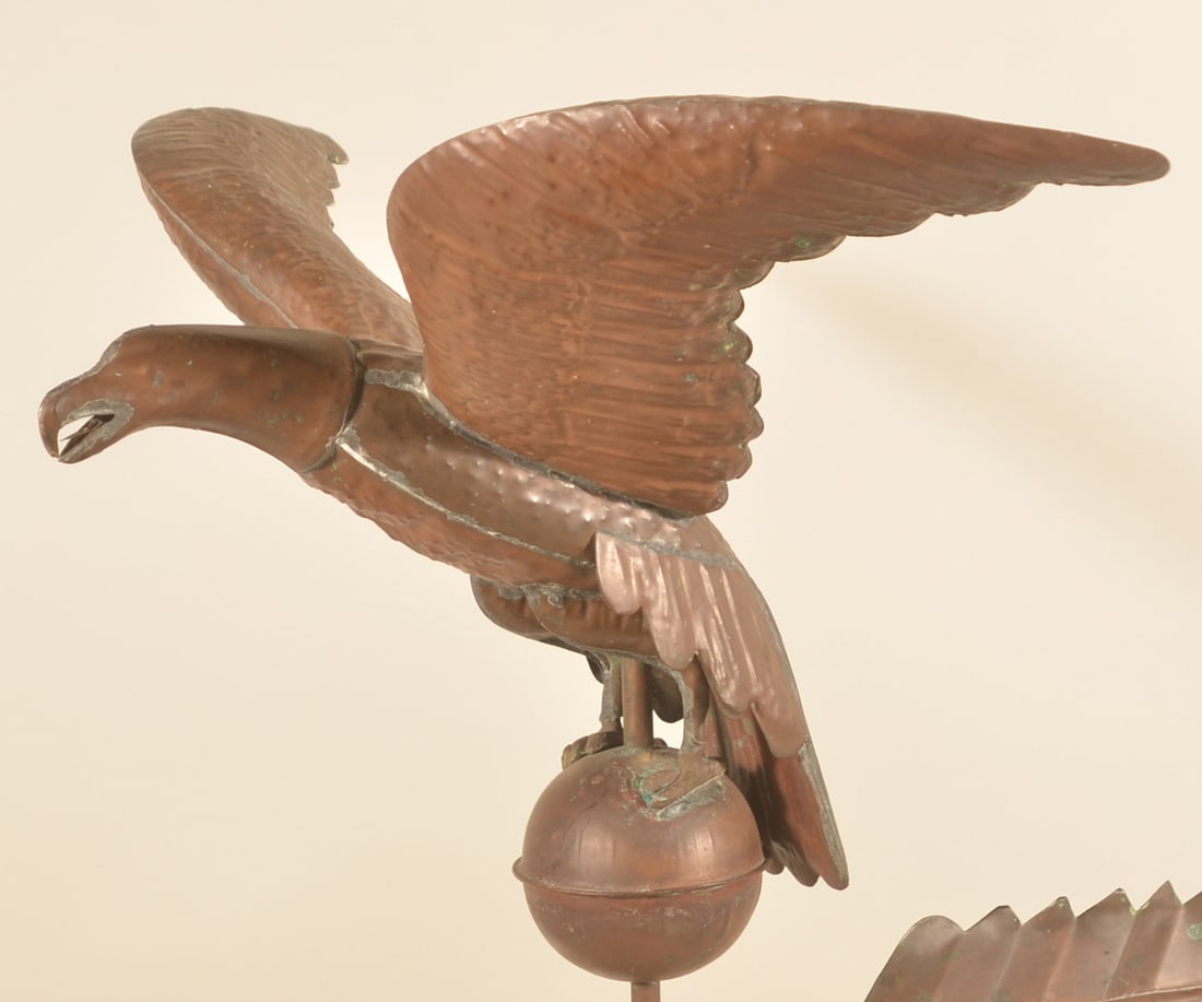 Antique Full-Bodied Copper Eagle Weathervane - 5