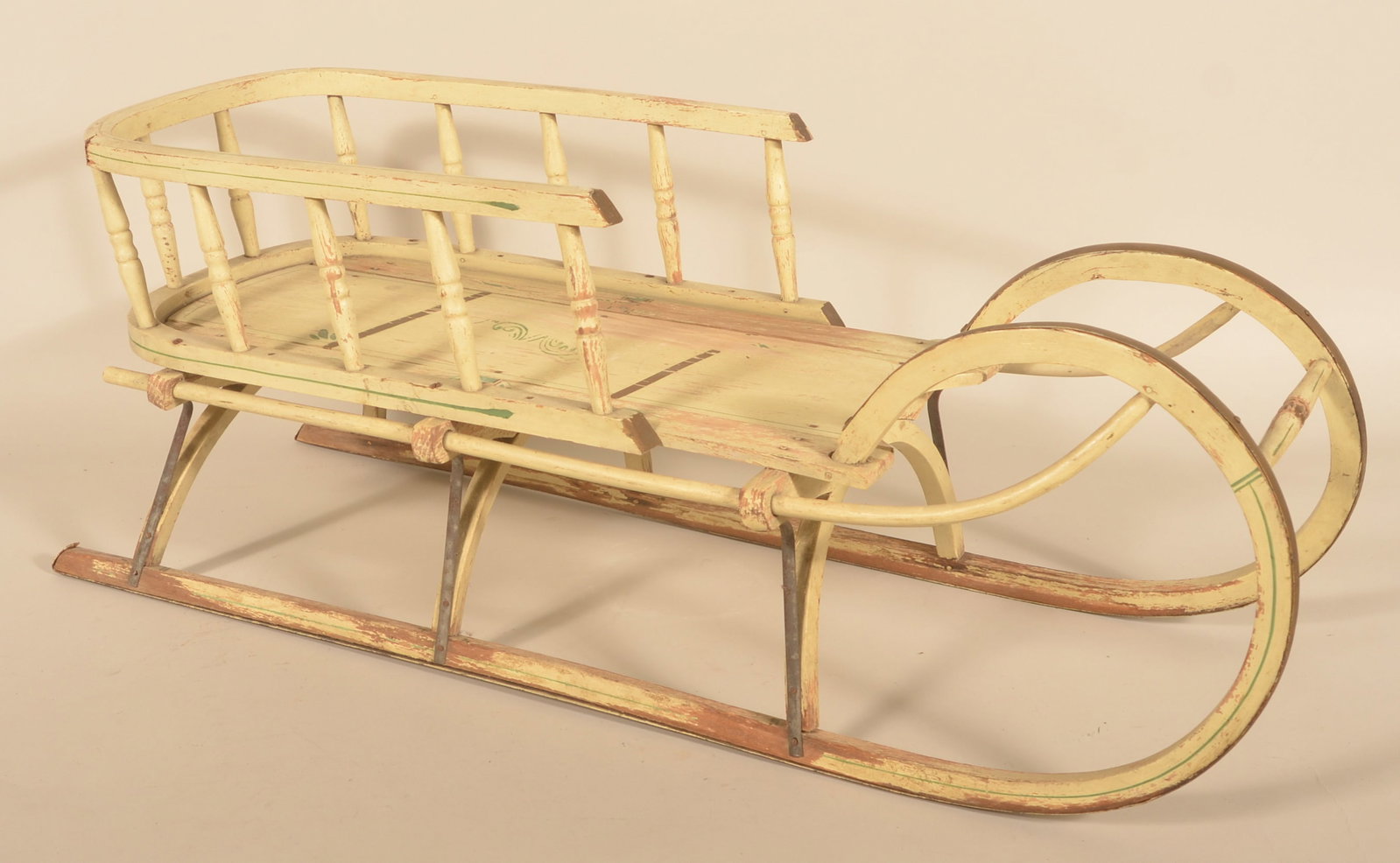 Antique Child's Christmas Bentwood Runner Sled (1 of 5)
