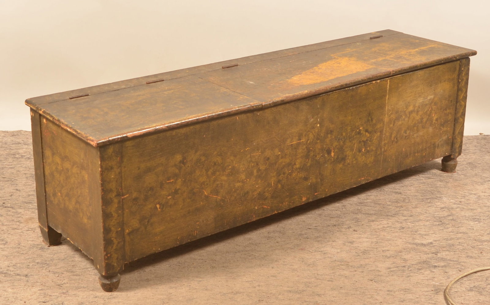Comb-Painted Sheraton-Style Double-Lid Wood Box (1 of 5)