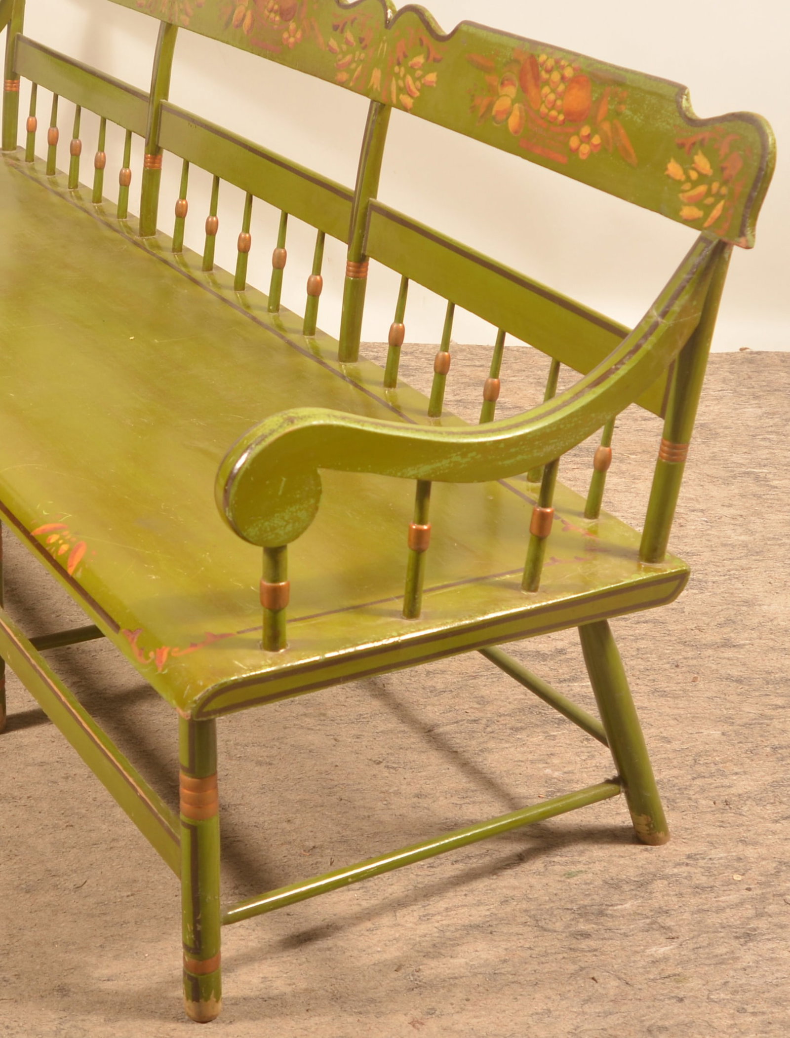 Half-Spindle-Back Pennsylvania Settle Bench - 5