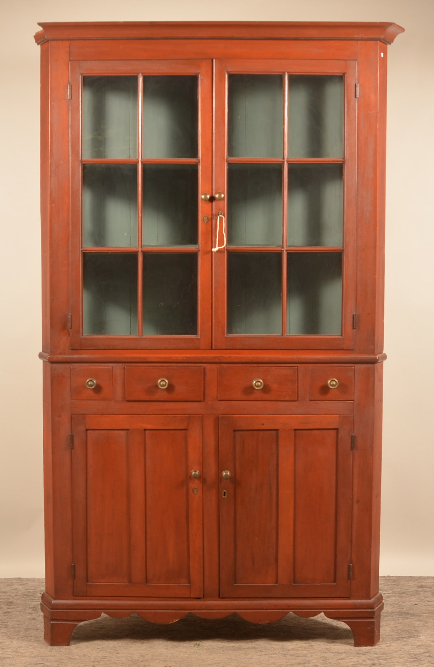 12-Pane Pennsylvania Cherry Corner Cupboard (1 of 6)