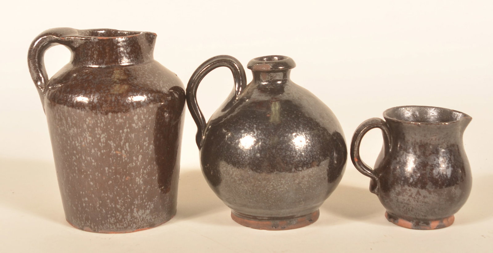 Three Early Pieces Glazed PA Redware (1 of 3)