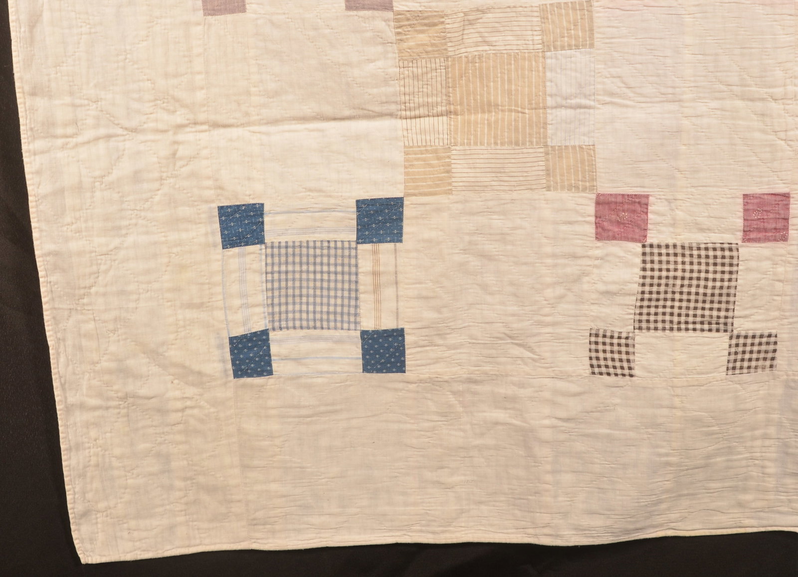 9-Patch Hand-Stitched Antique Quilt - 3