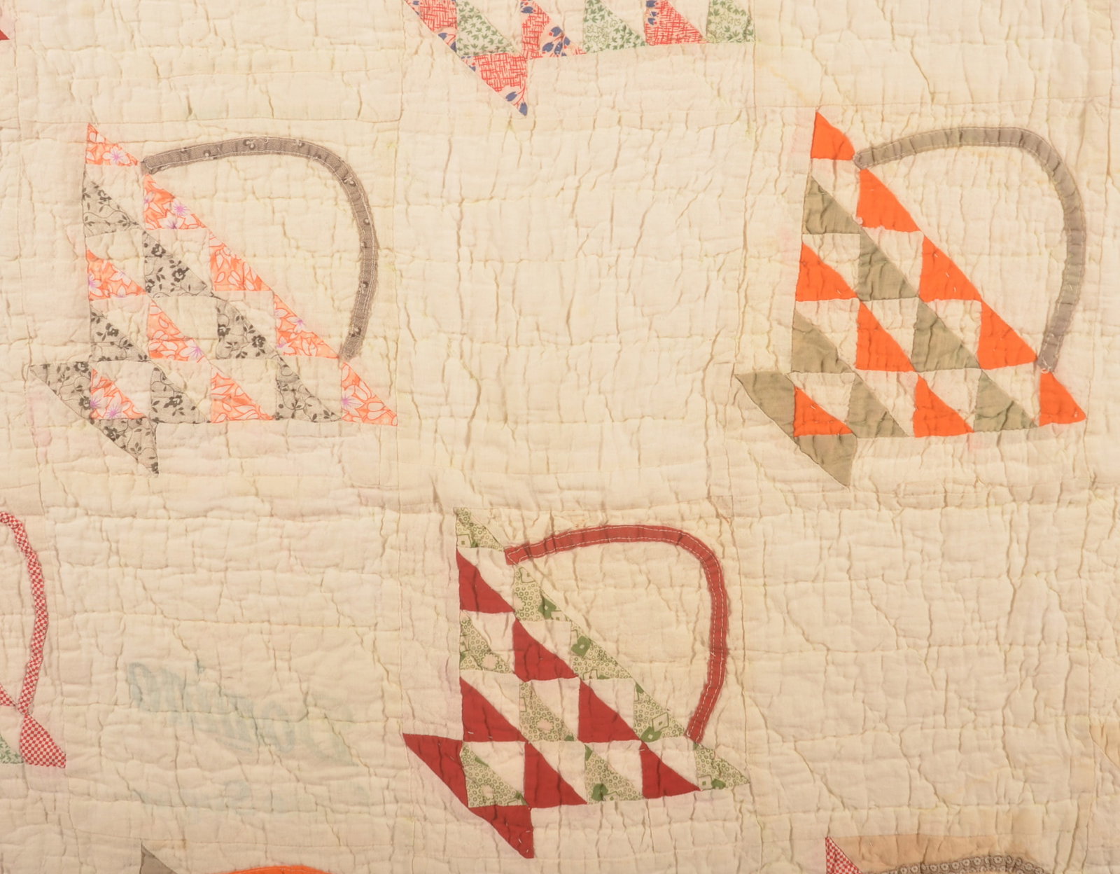 Basket Pattern Flour Sack Quilt - 2